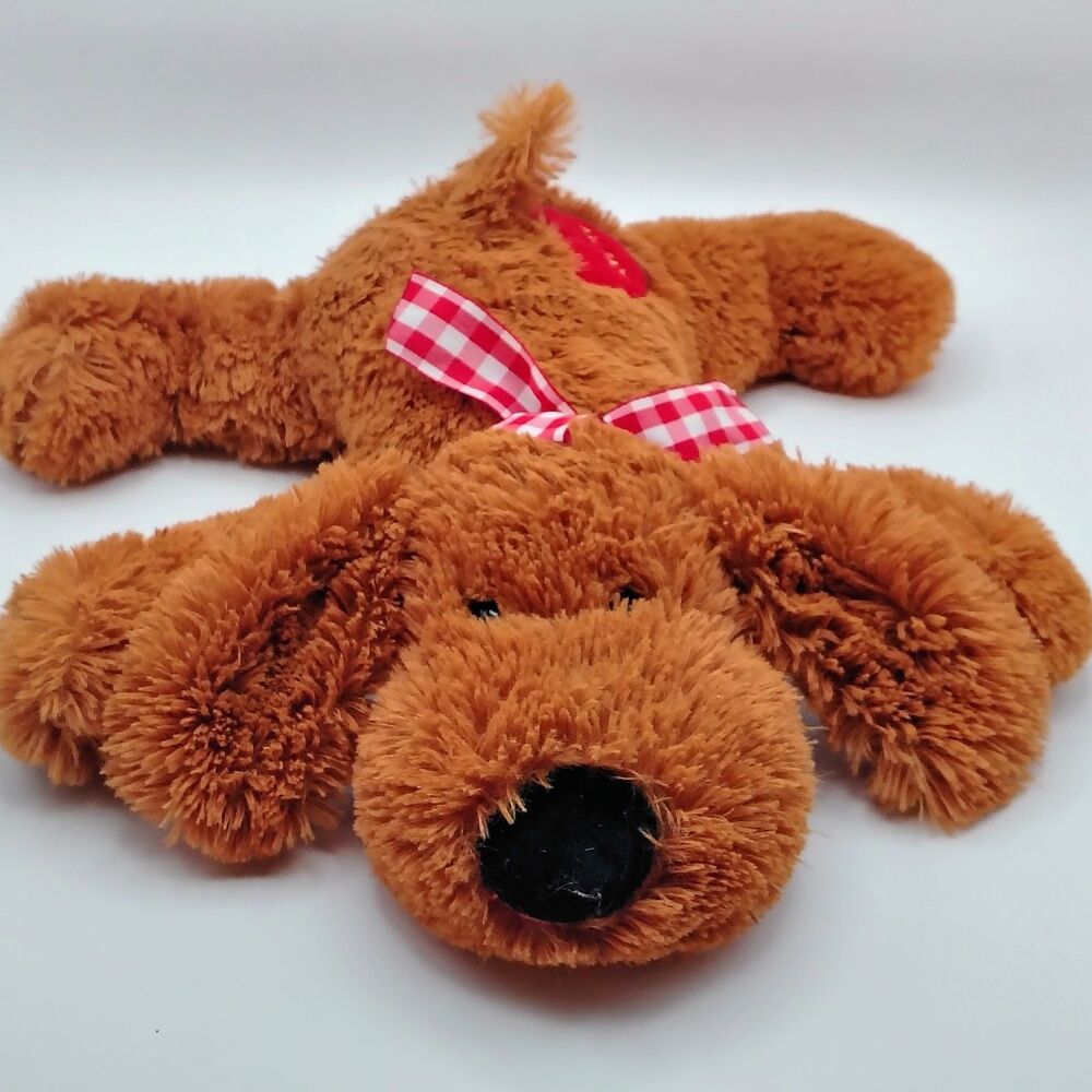 Dan Dee Valentine Laying Down Dog Plush  I Love You Red Heart 12 TALL
